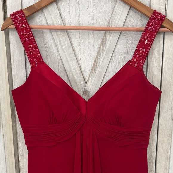 David's Bridal Rich Red Gown - Picture 3 of 13